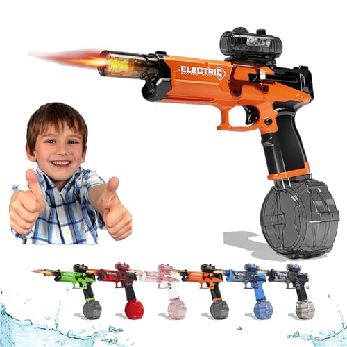 2025 New Electric Water Guns with Light Up, Electric Water Guns with Flash, Pistol High Powered IP67 Waterproof, 28-32 FT Range, Perfect Swimming Pool Beach Games Outdoor (Orange) von Generisch