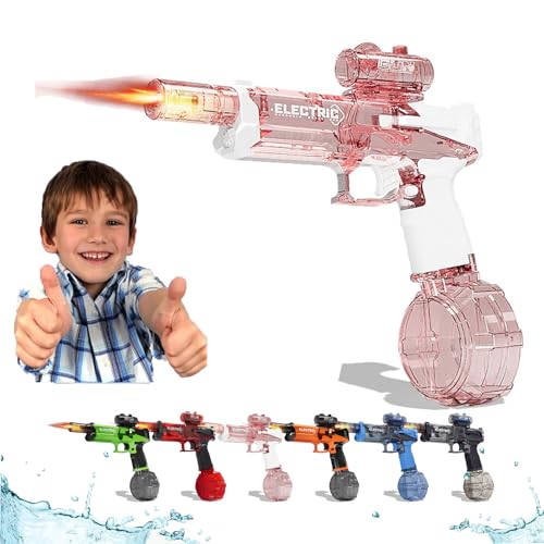 2025 New Electric Water Guns with Light Up, Electric Water Guns with Flash, Pistol High Powered IP67 Waterproof, 28-32 FT Range, Perfect Swimming Pool Beach Games Outdoor (Pink) von Generisch
