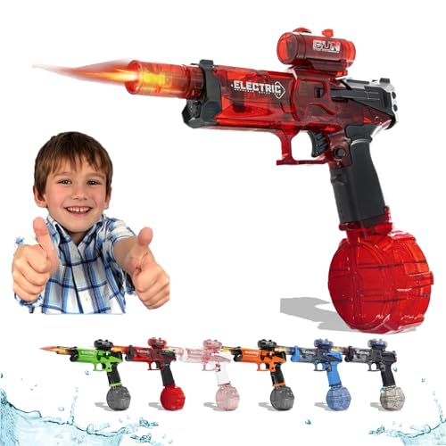 2025 New Electric Water Guns with Light Up, Electric Water Guns with Flash, Pistol High Powered IP67 Waterproof, 28-32 FT Range, Perfect Swimming Pool Beach Games Outdoor (Red) von Generisch