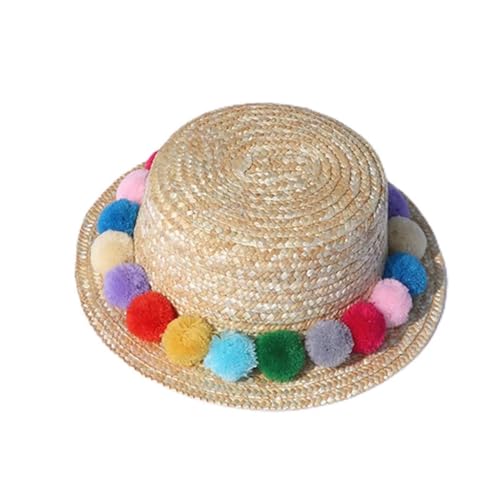 2025 - Sommerhut für Eltern-Kind/Damen, Baby, Kinder, Mädchen, Strand, Schleife, Stroh, flache Krempe, Sonnenhut, Wolfshut, Kinderkostüm (A, Einheitsgröße) von Generisch