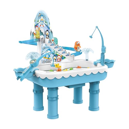 2025 Wasserspieltisch Kinder Outdoor mit Automatischen Pinguinen Magnetangeln Sicherer Sand Wasser Spieltisch für Garten Strand Pool Sensorik Aktivitäten Kinder (Weiß) von Generisch
