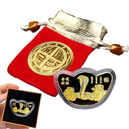 2025 Year of the Snake Commemorative Coin, Embossed Chinese New Year Coin, Snake Ingot Feng Shui Lucky Coin, Chinese New Year Snake Coin, Double-Sided Engraved Snake Coin, Year of the Snake Commemo 2025 Year of the Snake Commemorative Coin, Embossed Chinese New Year Coin, Snake Ingot Feng Shui Lucky Coin, Chinese New Year Snake Coin, Double-Sided Engraved Snake Coin, Year of the Snake Commemo von Generisch