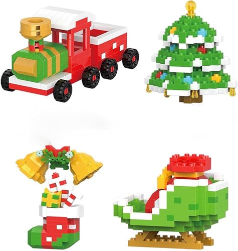 2026 Weihnachten Baustein Dekoration Set Mini Urlaub Baustein Modell Figur DIY Dekoration Ornamente Weihnachten Bestes Geschenk (12-teiliges Set) von Generisch