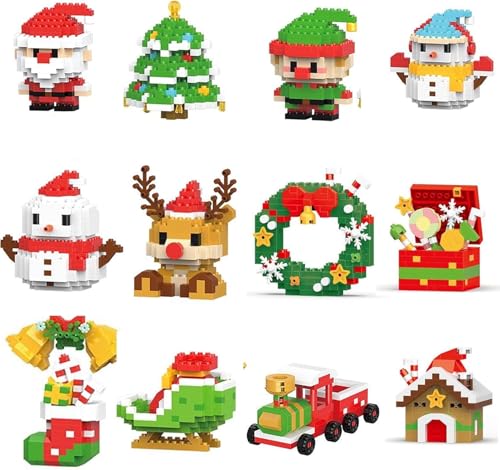 2026 Weihnachten Baustein Dekoration Set Mini Urlaub Baustein Modell Figur DIY Dekoration Ornamente Weihnachten Bestes Geschenk (4 Stück Figuren) von Generisch