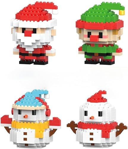 2026 Weihnachten Baustein Dekoration Set Mini Urlaub Baustein Modell Figur DIY Dekoration Ornamente Weihnachten Bestes Geschenk (9-teiliges Set) von Generisch