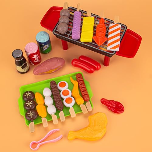 21 Stück Grill-Set mit Backofen Kinderküche Spielküche Zubehör Für Kinder, Hamburger Fast Food Lebensmittel Grill Interaktives Spielzeug, Matschküche Kinder Outdoor, Rollenspiele Geschenk Ab 5+ von Generisch