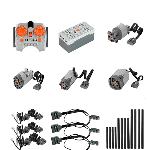 22-teiliges Elektrisches Technik Motoren Set mit Fernbedienung – Kompatibel mit Lego Technic & CADA – RC Power Functions für Fahrzeuge, Roboter & Bauprojekte – Geschenk für Kinder & Bastler von Generisch