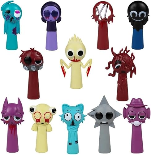 24PCS Sprunki Spielzeugfiguren Set, Bunte Sprunki Action Figures, Sprunki Spielzeugfiguren Set,Raddy/Oren/Owakcx/Durple/Jevin/Wenda Figuren für Spielefans Cartoon Lustige Figuren (Stil 5 (12 Stück)) von Generisch