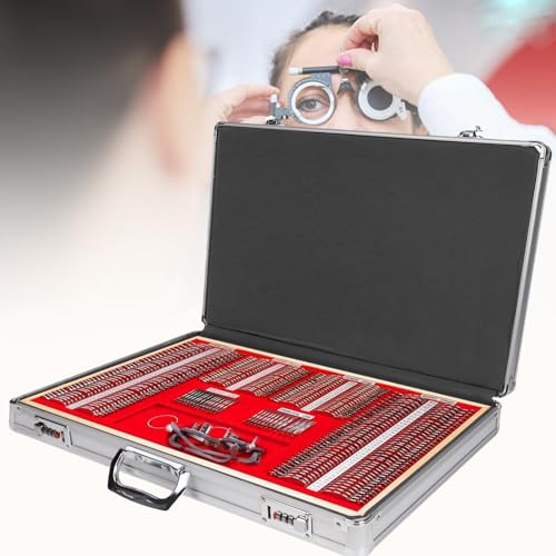 266-teiliges optisches Probeobjektiv-Set, professionelles Optometrie-Set mit robusten Metallrandlinsen und Aluminiumgehäuse, inklusive Testrahmen für präzise Sehtests, unverzichtbares Werkzeug für von Generisch
