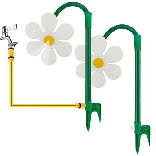 2Pcs Wasserspielzeug Kinder Outdoor, Rasensprinkler Tanzende Blume Wasserspiel Garten, Bewässerung Rasensprenger Wassersprinkler Kinder Outdoor für Landschaft Kinders Spielen (Weiß) von Generisch