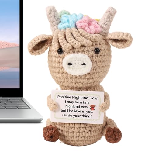 2X Highland Cow Häkelfigur, Lustige Süße Positive Kuh Gehäkelt, Hochlandrind Kuscheltier, Kleine Lustige Häkelpuppe Mit Karte, Für Schreibtische Regale 2X Highland Cow Häkelfigur, Lustige Süße Positive Kuh Gehäkelt, Hochlandrind Kuscheltier, Kleine Lustige Häkelpuppe Mit Karte, Für Schreibtische Regale von Generisch