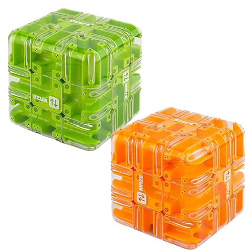 2pack Labyrinth 3D Maze Ball Puzzle, Hirnteaser -Rätsel Würfel, 8,5 cm Roller Labyrinth -Spiel Für Erwachsene Sensorische Spielzeug Für Partybevorzugungen Interaktiver Bildung von Generisch