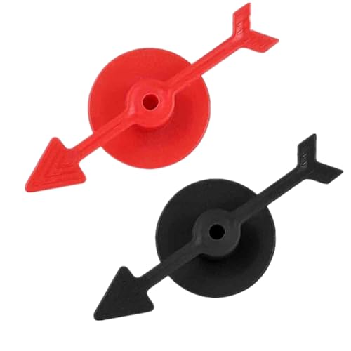 2pcs Board Pfeilspielzeug für Party School Home Verwenden des Spinner Game Spinner Plastik -Arrow Spinner Saugnäure Cup Craft Toys (Schwarz+Rot) von Generisch
