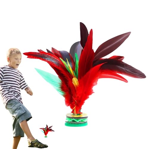 2pcs Bunte Badminton Kick - Hühnerfeder Shuttlecock, chinesische Jianzi Feather Track für den Innenschule im Freien im Freien im Freien, Fußspielzeugspiel für Fußsportgeräte. Spielzeugspiel von Generisch