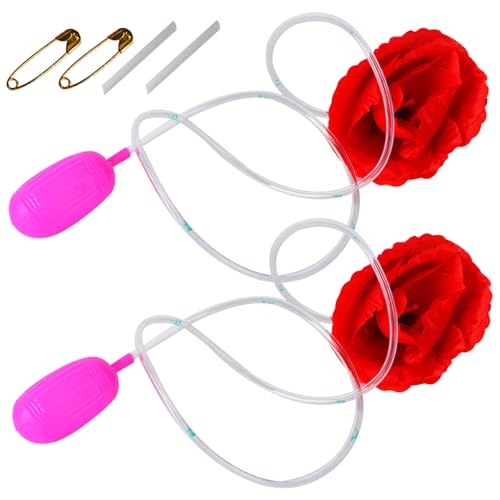 2pcs Spritzen Blume Rot Rose Aprilscherz Day Streiche Clownblume, die Wassertrick Spielzeug realistischer Rosenblumenwitz für Party spritzt von Generisch