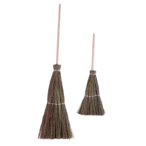 2st Handgefertigter Mini-Besen Kleine Handsäge Handsäge Puppendekorationen Toilettenartikel Halloween-Banner Reinigen Unregelmäßiges Zubehör Mini-zerkleinerer Holz Green Generisch von Generisch