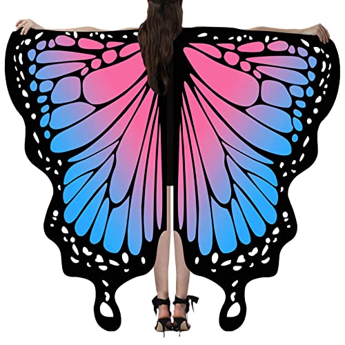 3 Set Schmetterling Kostüm Damen, Faschingskostüme Damen, Schmetterlingsflügel Erwachsene, Butterfly Top mit Schmetterling Haarreif Spitze Maske Kostüm Schmetterling Damen Fasching Kostüm Damen von Generisch