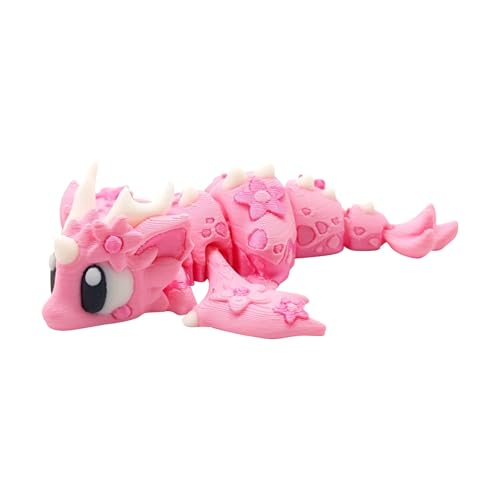3.93in 3D Printed Dragon,3D Printed Flexible Articulated Crystal Dragon,Fidget Toy,Home Office Decor Executive Desk Toys, Fidget Toys for Autism/ADHD Kids Adults (Pink A-Sakura Dragon) von Generisch