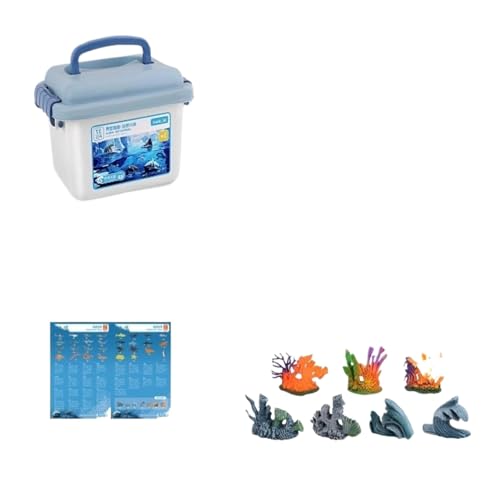 30/37Pcs Kinder dekoratives Spiel Ding Realistisches Ozean-Welt-Modellset Marine Life Animal Simulation Spielzeug von Generisch