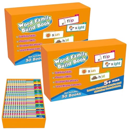 30 Lese- und Reim-Flip-Bücher, Wortfamilien, Lernkarten, Buchstabengeräusche, Lernkarten, zum Lesen von Spielen, 2 Stück 30 Lese- und Reim-Flip-Bücher, Wortfamilien, Lernkarten, Buchstabengeräusche, Lernkarten, zum Lesen von Spielen, 2 Stück von Generisch
