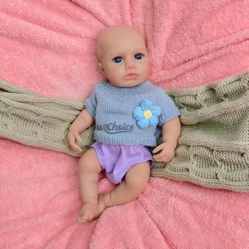 30 cm Silikon-Babypuppe, realistisch, Mini-Mädchen, lebensecht mit offenen Augen, handgefertigte Reborn-Puppe für Sammlung und Kinder, Weihnachtsgeschenk von Generisch