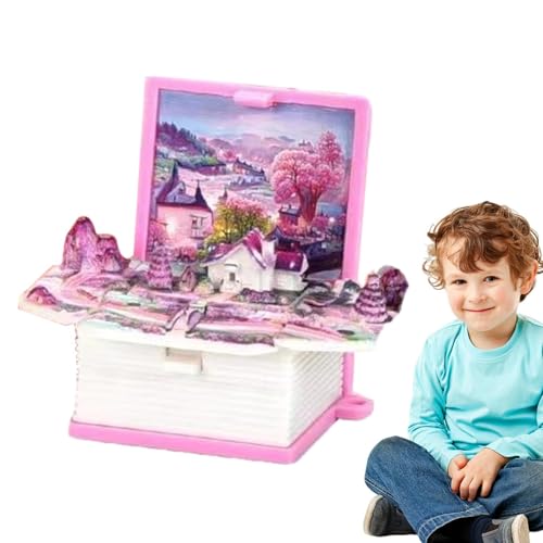 30G 3D Mini Popup Book Keychain - Spielzeugcharm, Backpack -Zubehör | Kreatives Zappelspielzeug, pädagogisches Sammlergeschenk für Kinder, Frauen und Männer, 5*4*2,6 cm von Generisch