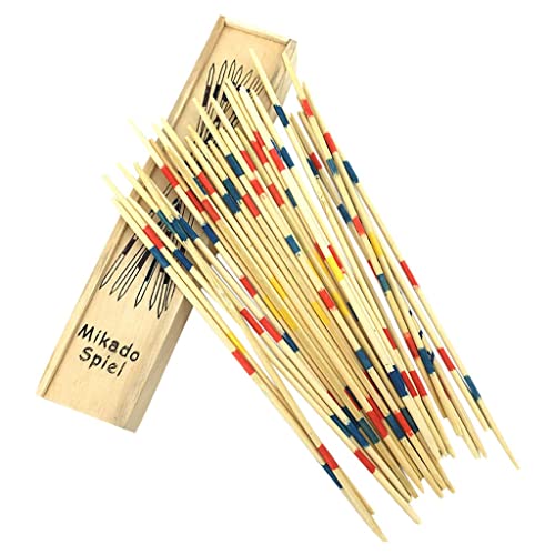 31-Teilig Stöcke Spiel mit Box Traditionelle Oben Spiel Pädagogische Bildung, Pickup Sticks F amilienspiele Tischplatte B rettspiel Holzspielzeug für K inder und Erwachsene (White, One Size) von Generisch