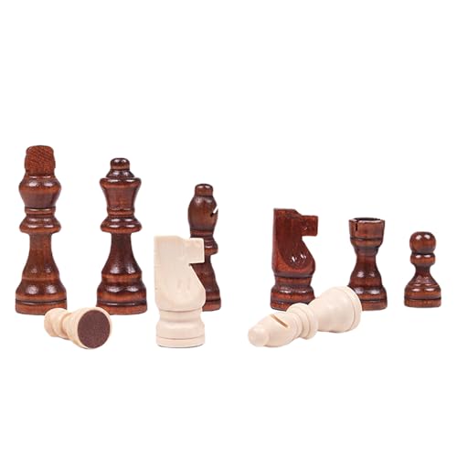 32-teiliges Staunton Schachset - Turnier-Standard-Schachfiguren aus Holz (kein Brett enthalten), tragbare professionelle Schachfiguren für Club/Zuhause/Reisen von Generisch