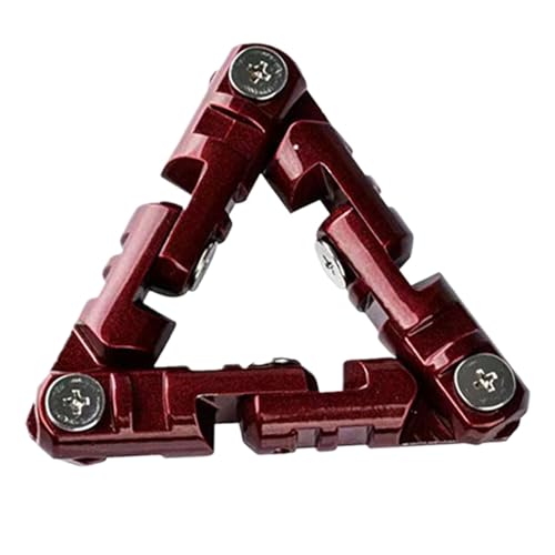 360° Unendliches Flipping Dreieck Zappelspielzeug – Fingerspitzen Spielzeug Zum Stressabbau Für Kinder | Metalldreieck Infinity Flipping Handheld Sensory Fidget Toys Für Kinder Erwachsene (rot) von Generisch