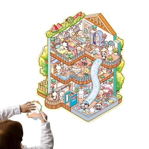 3D-Cartoon-Hausaufkleber, 3D-Miniatur-Szenen-Aufkleber für kreatives Basteln, lustige Buchdekoration, Tagebuch-Werkzeuge und buntes Kunst-Bastelzubehör, perfekt für Kinder und Erwachsene, von Generisch