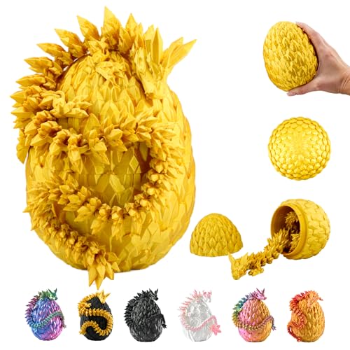 3D Drache im Ei – Drachenei mit Drache 36 cm Figur | 12 cm Großes Ei | Multicolor Schlüpfender Überraschungsdrache in Gold | Bewegliches Fantasy Spielzeug & Sammelfigur für Kinder 3D Drache im Ei – Drachenei mit Drache 36 cm Figur | 12 cm Großes Ei | Multicolor Schlüpfender Überraschungsdrache in Gold | Bewegliches Fantasy Spielzeug & Sammelfigur für Kinder von Generisch