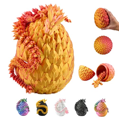 3D Drache im Ei – Drachenei mit Drache 36 cm Figur | 12 cm Großes Ei | Multicolor Schlüpfender Überraschungsdrache in Gold-Rot | Bewegliches Fantasy Spielzeug & Sammelfigur für Kinder 3D Drache im Ei – Drachenei mit Drache 36 cm Figur | 12 cm Großes Ei | Multicolor Schlüpfender Überraschungsdrache in Gold-Rot | Bewegliches Fantasy Spielzeug & Sammelfigur für Kinder von Generisch