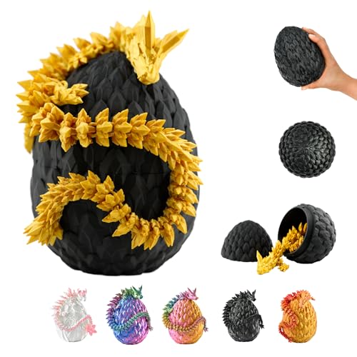 3D Drache im Ei – Drachenei mit Drache 36 cm Figur | 12 cm Großes Ei | Multicolor Schlüpfender Überraschungsdrache in Gold-Schwarz | Bewegliches Fantasy Spielzeug & Sammelfigur für Kinder 3D Drache im Ei – Drachenei mit Drache 36 cm Figur | 12 cm Großes Ei | Multicolor Schlüpfender Überraschungsdrache in Gold-Schwarz | Bewegliches Fantasy Spielzeug & Sammelfigur für Kinder von Generisch