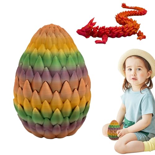 Drachenfiguren Im Drachenei, Kristall Drache Im Ei Drachen Figuren, Bewegliche Drachen Spielzeug Für Kinder, Realistische Kristalldrache Mit Drachenei, Drachen Figuren Flexible Gelenke Heimdekorat von Generisch