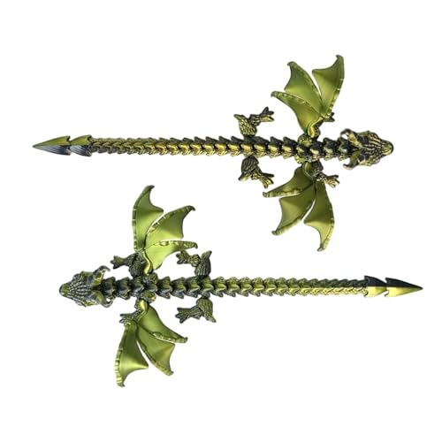 3D-Gedruckter Drache, Zappelspielzeug für Kinder, Geburtstage, Halloween, Weihnachten, Flexibles, bewegliches, geflügeltes Kristalldrachenmodell, Schreibtisch-Haustier für Mädchen und Jungen von Generisch