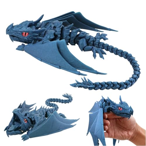 3D Gedruckter Drache mit Beweglichen Gelenken und Realistischen Handgefertigten Augen - 2025 Flexibles Drachen Spielzeug für Home Decor, Bürodekoration und Fantasie-Sammler (G) von Generisch