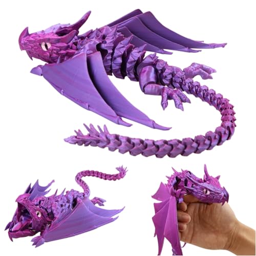 3D Gedruckter Drache mit Beweglichen Gelenken und Realistischen Handgefertigten Augen - 2025 Flexibles Drachen Spielzeug für Home Decor, Bürodekoration und Fantasie-Sammler (O) von Generisch