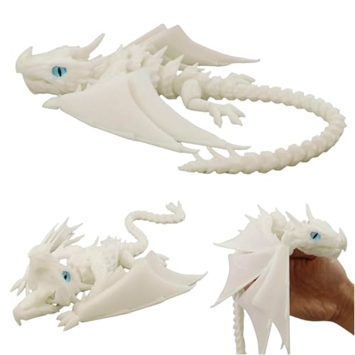 3D Gedruckter Drache mit Beweglichen Gelenken und Realistischen Handgefertigten Augen - Flexibles Drachen Spielzeug für Home Decor, Bürodekoration und Fantasie-Sammler (B) von Generisch