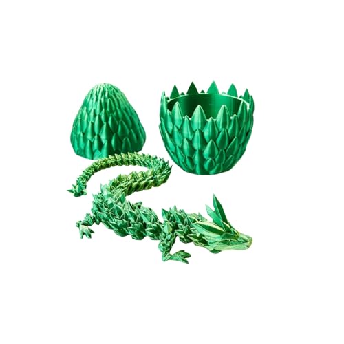 3D Gedrucktes Drachenei Geheimnisvolle Drachen Spielzeug mit Drache Realistische Beweglicher Voll Beweglicher Drache mit Dracheneiern, Kristall Drache im Ei Drachen Figuren für Häuser Büro (G) von Generisch