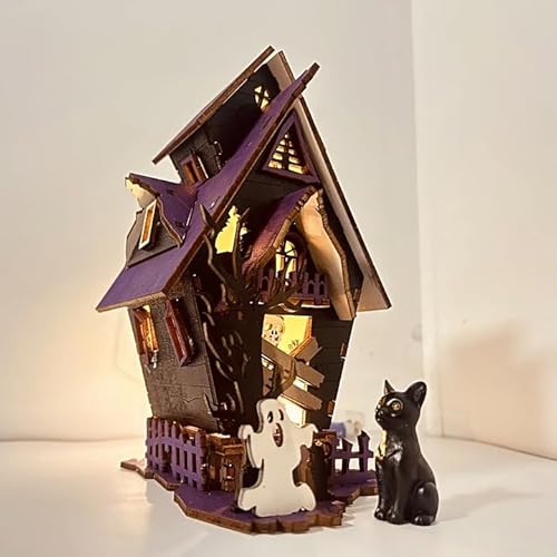 3D Geisterhaus Puzzle Halloween Deko, Halloween Basteln, Gruselige Geisterhaus Geist Jigsaw Puzzle Holz Bastelset Für Kinder Und Erwachsene 3D Geisterhaus Puzzle Halloween Deko, Halloween Basteln, Gruselige Geisterhaus Geist Jigsaw Puzzle Holz Bastelset Für Kinder Und Erwachsene von Generisch