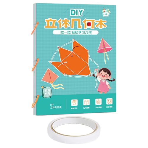 3D Geometrie Buch Für Kinder | Ziehband 3D-Geometrie-Lernbuch,Interaktives Spielzeug Für Vorschule Kindergarten Schüler Anfänger Hauslehrer von Generisch