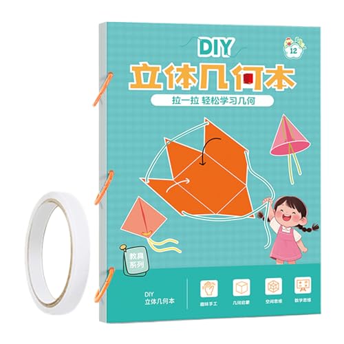 3D-Geometrie-Buch | Ziehband 3D-Geometrie-Lernbuch,Lernspielzeug Für Lehrkräfte Mädchen Anfänger von Generisch