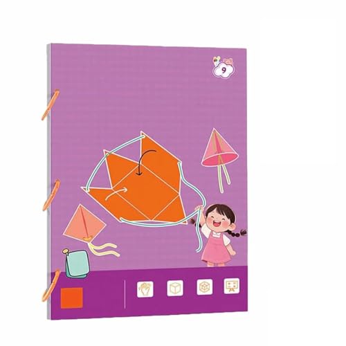 3D-Geometrie-Lernbuch Mit Zugschnur,Geometrie-Spielzeug-Arbeitsbuch Mit 9/12/15 KörpernGeometrie für Anfänger,Sicheres Geflochtenes Seildesign,Geometrie Lernspielzeug Geschenk (9) von Generisch