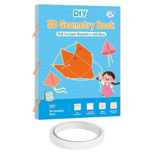 3D Geometrie Lernbuch | Ziehfaden 3D Geometrische Formen Spielzeug Mathebuch - Lernspielzeug Für Lehrkräfte Mädchen Anfänger 3D Geometrie Lernbuch | Ziehfaden 3D Geometrische Formen Spielzeug Mathebuch - Lernspielzeug Für Lehrkräfte Mädchen Anfänger von Generisch