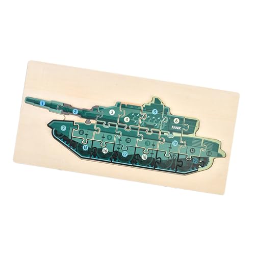 3D Holz Puzzle, Kinder Lernspielzeug Mit Panzer-Design, Pädagogisches 3D Steckspiel Aus Holz Für Und Mädchen Ab 3 Jahren 3D Holz Puzzle, Kinder Lernspielzeug Mit Panzer-Design, Pädagogisches 3D Steckspiel Aus Holz Für Und Mädchen Ab 3 Jahren von Generisch
