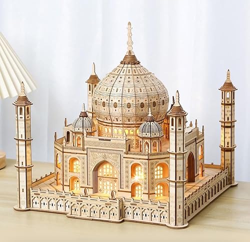 3D Holz Puzzle Modle Kit mit LED Licht, Einzigartiges Kunsthandwerk, Holz Mechanische Konstruktion Set, Hand Laterne,Ideal für Geburtstag Weihnachten (Hand Laterne) (Retro) von Generisch
