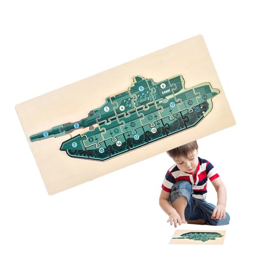3D Holzpuzzle,Kinder Lernspielzeug Mit Panzer-Design | Pädagogisches 3D Steckspiel Aus Holz Für Und Mädchen Ab 3 Jahren 3D Holzpuzzle,Kinder Lernspielzeug Mit Panzer-Design | Pädagogisches 3D Steckspiel Aus Holz Für Und Mädchen Ab 3 Jahren von Generisch