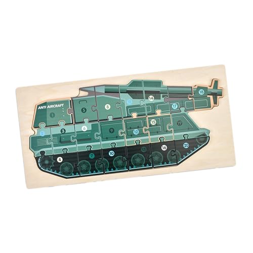3D Holzpuzzle | Kinder Lernspielzeug Mit Panzer-Design - Pädagogisches 3D Steckspiel Aus Holz Für Und Mädchen Ab 3 Jahren 3D Holzpuzzle | Kinder Lernspielzeug Mit Panzer-Design - Pädagogisches 3D Steckspiel Aus Holz Für Und Mädchen Ab 3 Jahren von Generisch