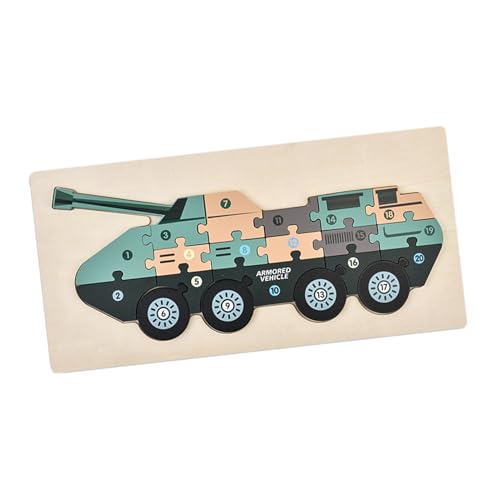 3D Holzpuzzle | Kinderpuzzle Ab 3 Jahre - Kreatives Panzermodell – Herausforderndes aus Holz zur Förderung der Hand-Auge-Koordination 3D Holzpuzzle | Kinderpuzzle Ab 3 Jahre - Kreatives Panzermodell – Herausforderndes aus Holz zur Förderung der Hand-Auge-Koordination von Generisch