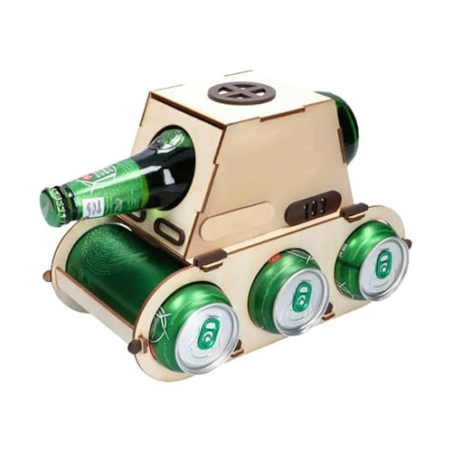 3D Holzpuzzle Panzer Modellbausatz mit Weinregal-Funktion · Kreatives DIY Set für Erwachsene · Deko für Home Bar, Büro oder Wohnzimmer · Holzmodell zum Zusammenbauen (30x15x12 cm) von Generisch